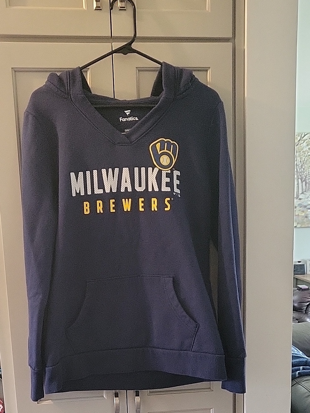 Fanatics Women's Navy Milwaukee Brewers Pullover Hoodie